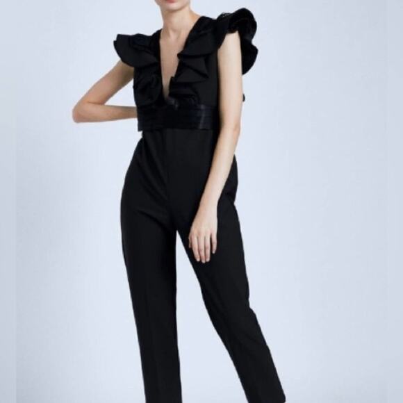 ZARA‎ AW19 BLACK JUMPSUIT SIZE XS - Picture 1 of 10